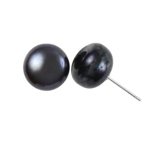 318-10 | 10MM BLACK FRESHWATER STUD EARRING