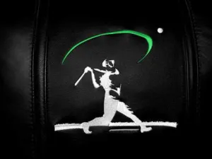 Baseball Home Run Swing Green Logo Panel