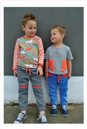 Children's fleece pants PDF sewing pattern ROSCOE PANT sizes 2 to 12 years.