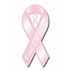 Find The Cure Pink Ribbon Car Magnet