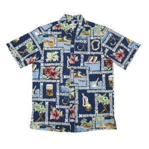 Hawaiian Scenery Reverse Side Cotton Shirt