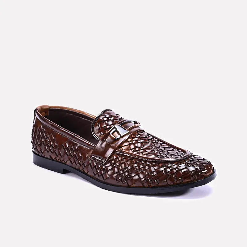 Lancaster Mustard Formal Woven Loafers 0111285