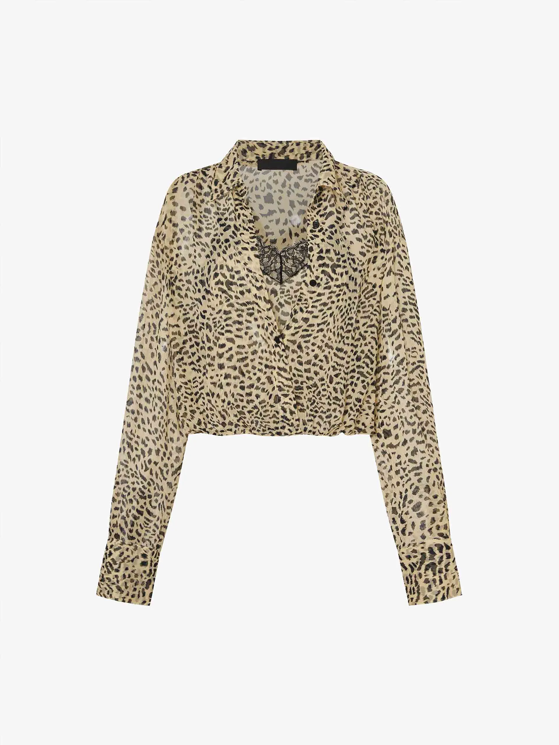 Leopard Print Silk Blouse