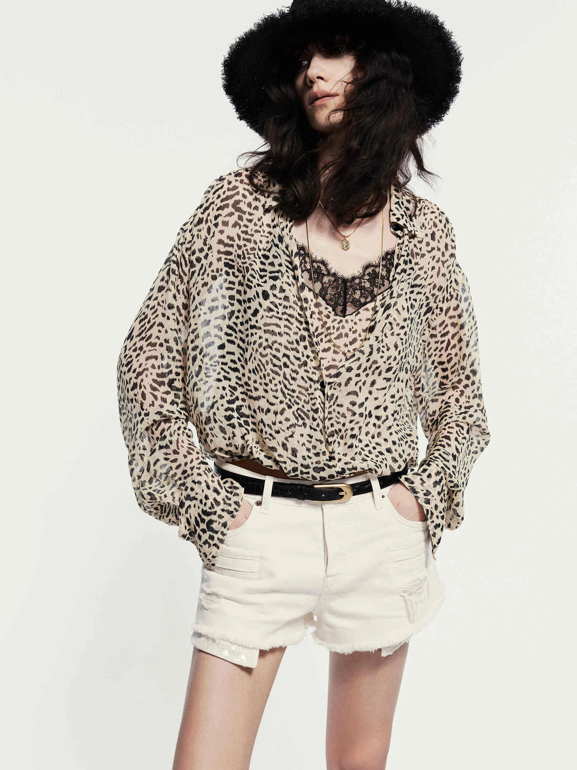 Leopard Print Silk Blouse