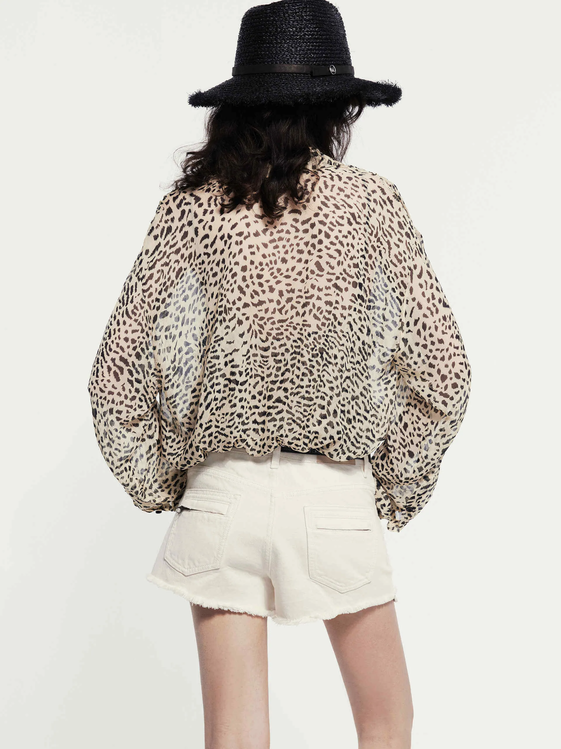 Leopard Print Silk Blouse