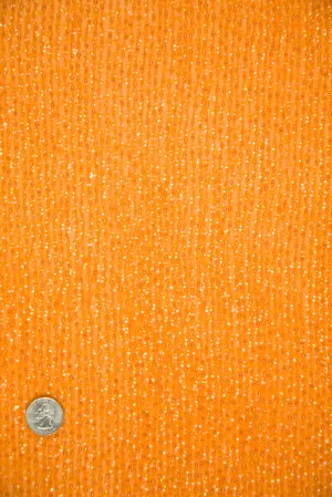 Orange Sequins & Beads on Silk Chiffon Fabric