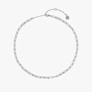 Pura Vida Choker Simple Paperclip Silver One Size