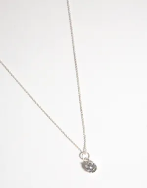 Sterling Silver Cubic Zirconia Basket Necklace