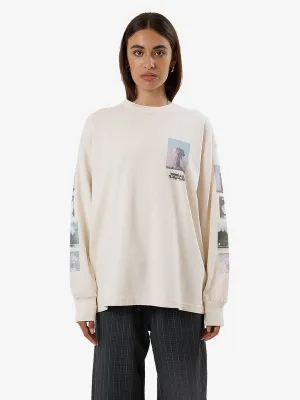 THRILLS One Way Or Another Long Sleeve Oversized Tee - HERITAGE WHITE