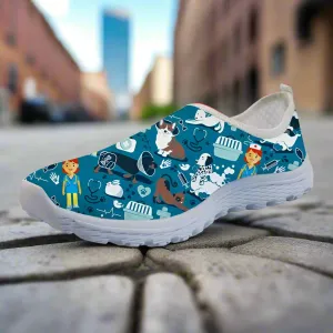 Veterinary Surgeon Flats Vet Print Unisex Loafers Walking Shoes Slip On Flats Mesh Casual Shoes Female Sneakers